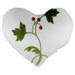 Element Tag Green Nature Large 19  Premium Flano Heart Shape Cushions by Nexatart