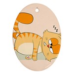 Even Cat Hates Monday Ornament (Oval) Front