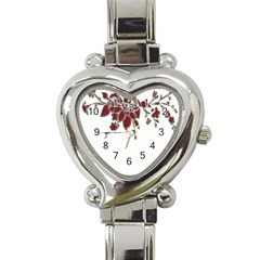 Scrapbook Element Nature Flowers Heart Italian Charm Watch