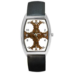 Cross Golden Cross Design 3d Barrel Style Metal Watch by Nexatart