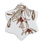 Floral Spray Gold And Red Pretty Snowflake Ornament (Two Sides) Front