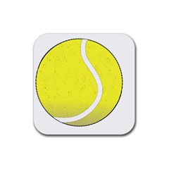 Tennis Ball Ball Sport Fitness Rubber Square Coaster (4 Pack) 