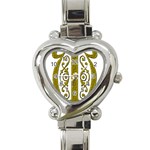 Gold Scroll Design Ornate Ornament Heart Italian Charm Watch