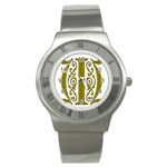 Gold Scroll Design Ornate Ornament Stainless Steel Watch