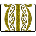 Gold Scroll Design Ornate Ornament Fleece Blanket (Medium) 