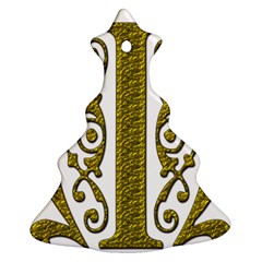 Gold Scroll Design Ornate Ornament Christmas Tree Ornament (two Sides) by Nexatart