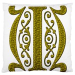 Gold Scroll Design Ornate Ornament Large Cushion Case (Two Sides)