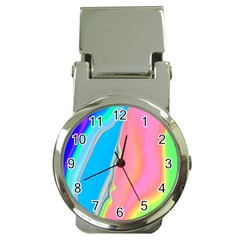 Aurora Color Rainbow Space Blue Sky Purple Yellow Green Pink Money Clip Watches