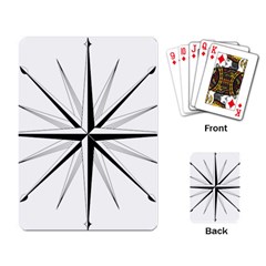 Compase Star Rose Black White Playing Card