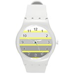 Molly Gender Line Flag Yellow Grey Round Plastic Sport Watch (M) Front
