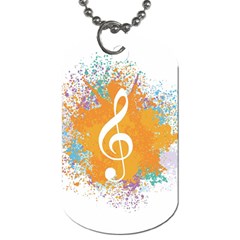 Musical Notes Dog Tag (two Sides) by Mariart