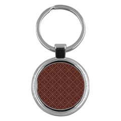 Coloured Line Squares Brown Plaid Chevron Key Chains (round)  by Mariart