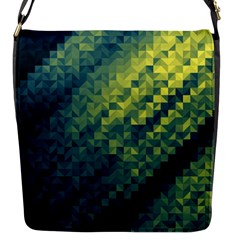 Polygon Dark Triangle Green Blacj Yellow Flap Messenger Bag (s)