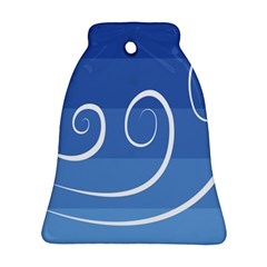 Ventigender Flags Wave Waves Chevron Leaf Blue White Ornament (bell)