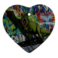 Urban T-rex Ornament (heart)