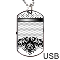 Transparent Lace Decoration Dog Tag Usb Flash (one Side) by Nexatart