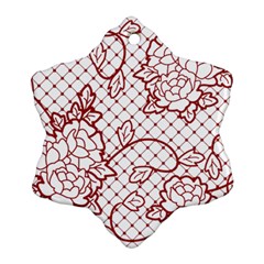 Transparent Decorative Lace With Roses Snowflake Ornament (two Sides)