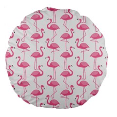 Pink Flamingos Pattern Large 18  Premium Flano Round Cushions