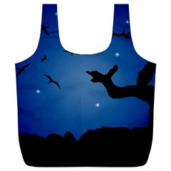 Nightscape Landscape Illustration Full Print Recycle Bags (l)  by dflcprints