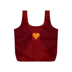 Heart Red Yellow Love Card Design Full Print Recycle Bags (s) 