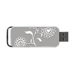 Flower Heart Plant Symbol Love Portable Usb Flash (one Side) by Nexatart