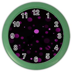 Decorative Dots Pattern Color Wall Clocks by ValentinaDesign