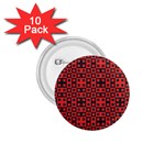 Abstract Background Red Black 1.75  Buttons (10 pack)