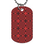 Abstract Background Red Black Dog Tag (One Side)
