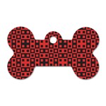 Abstract Background Red Black Dog Tag Bone (Two Sides)
