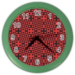 Abstract Background Red Black Color Wall Clocks Front