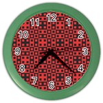 Abstract Background Red Black Color Wall Clocks