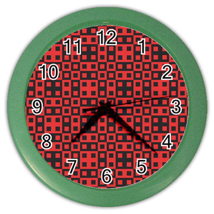 Abstract Background Red Black Color Wall Clocks