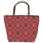 Abstract Background Red Black Bucket Bags Front