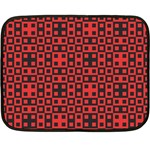Abstract Background Red Black Double Sided Fleece Blanket (Mini)  35 x27  Blanket Back