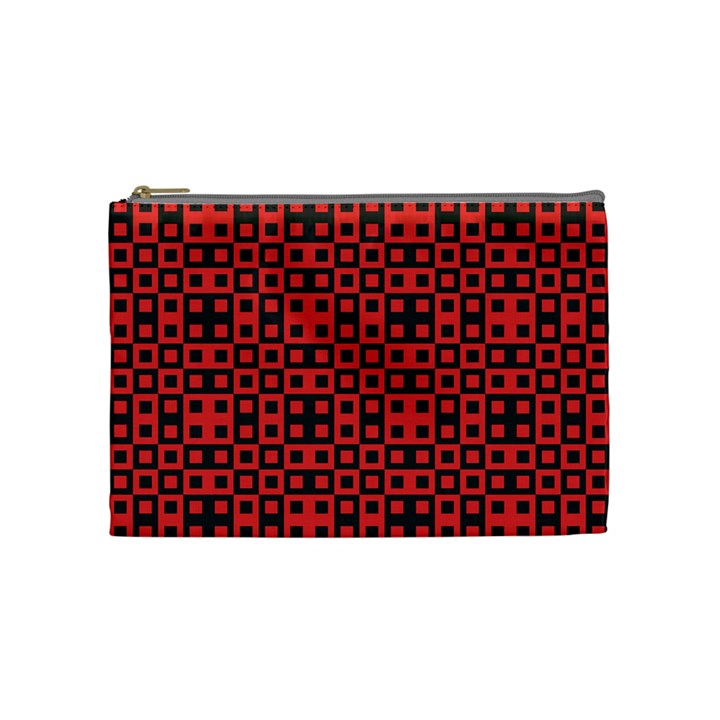 Abstract Background Red Black Cosmetic Bag (Medium) 