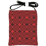 Abstract Background Red Black Shoulder Sling Bags Front