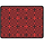 Abstract Background Red Black Fleece Blanket (Large) 