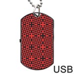 Abstract Background Red Black Dog Tag USB Flash (Two Sides)