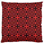 Abstract Background Red Black Large Cushion Case (One Side)
