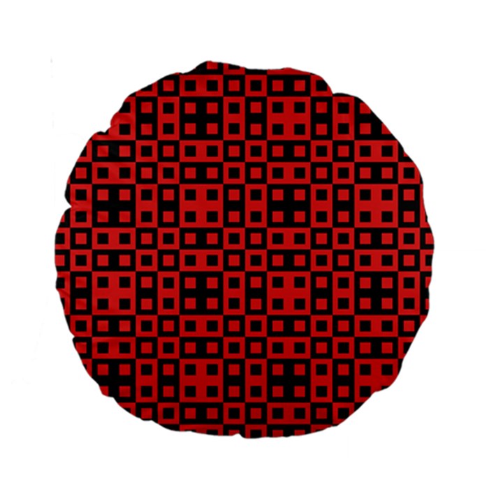 Abstract Background Red Black Standard 15  Premium Round Cushions