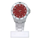 Abstract Background Red Black Plastic Nurses Watch