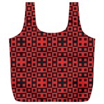 Abstract Background Red Black Full Print Recycle Bags (L) 