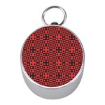 Abstract Background Red Black Mini Silver Compasses