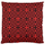 Abstract Background Red Black Large Flano Cushion Case (One Side)