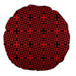 Abstract Background Red Black Large 18  Premium Flano Round Cushions
