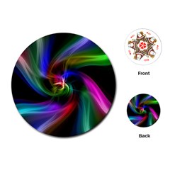 Abstract Art Color Design Lines Playing Cards (round) 
