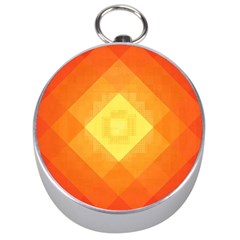 Pattern Retired Background Orange Silver Compasses