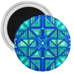 Grid Geometric Pattern Colorful 3  Magnets
