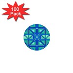 Grid Geometric Pattern Colorful 1  Mini Buttons (100 pack) 