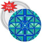 Grid Geometric Pattern Colorful 3  Buttons (100 pack) 